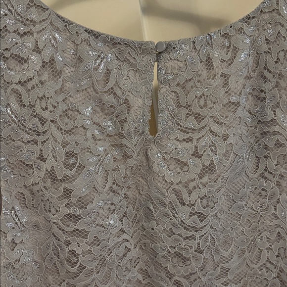 LOFT Lace Overlay Gray Tank Top - Picture 6 of 6